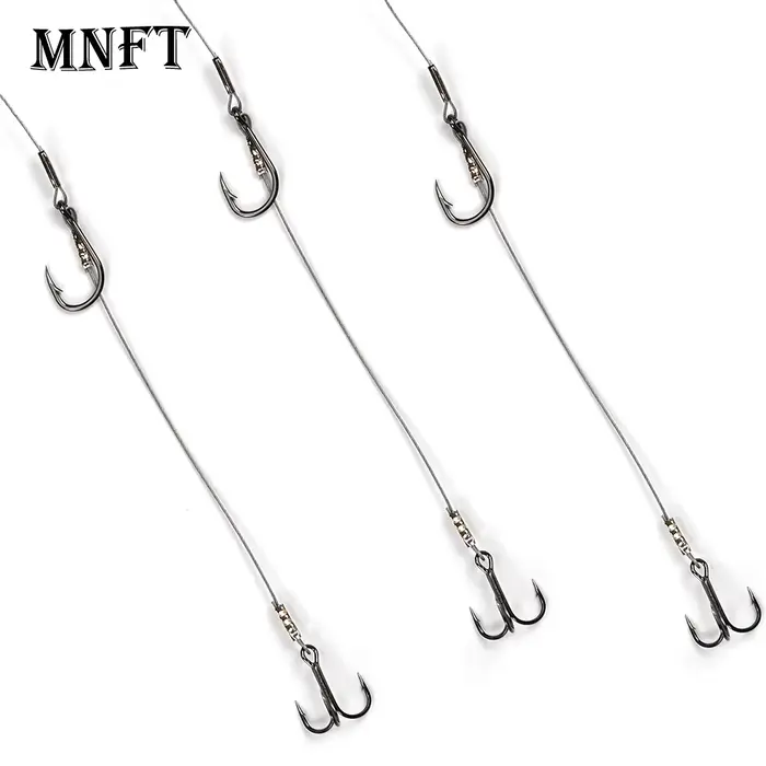 Set de 3 hameçons carbone pour poisson-chat - Hameçons ancres triple haute résistance pêche carnassier