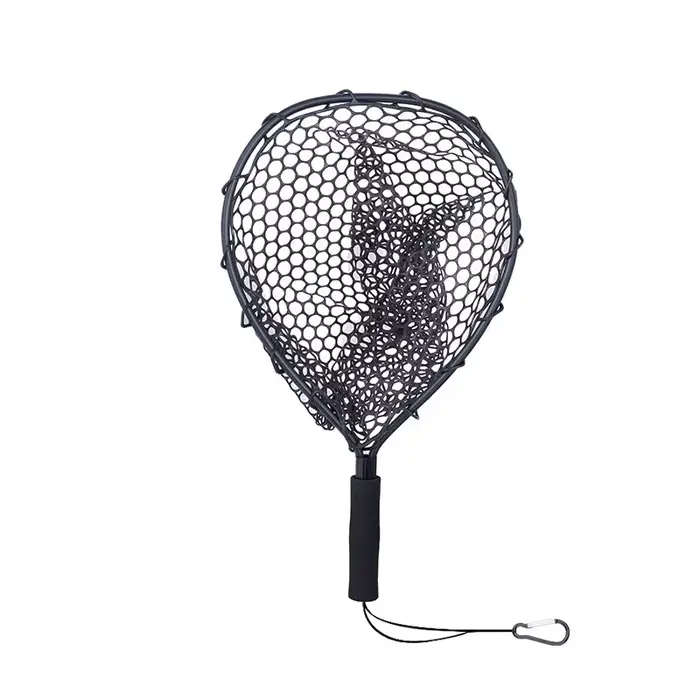 Filet de pêche portable ultraléger en alliage d'aluminium, résistant au silicone pour la pêche à la