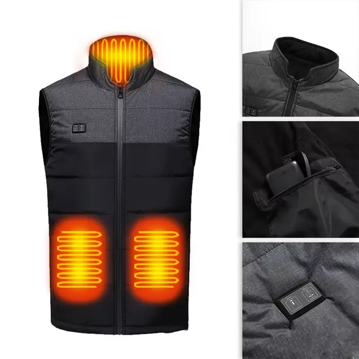 Veste chauffante femme 21 zones pour pêche hivernale - Vêtement thermique intelligent extérieur flexible
