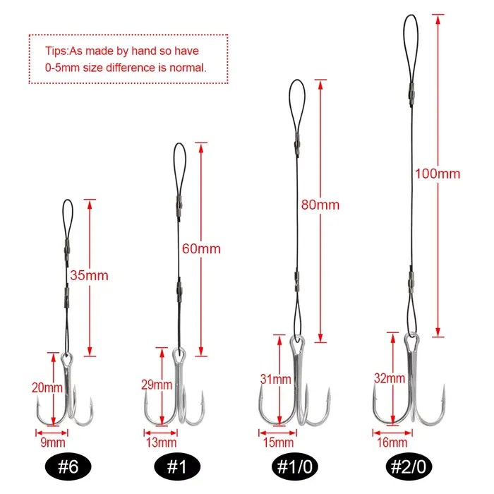 Montage stinger 3 pièces avec hameçon triple pour leurres souples pêche brochet sandre