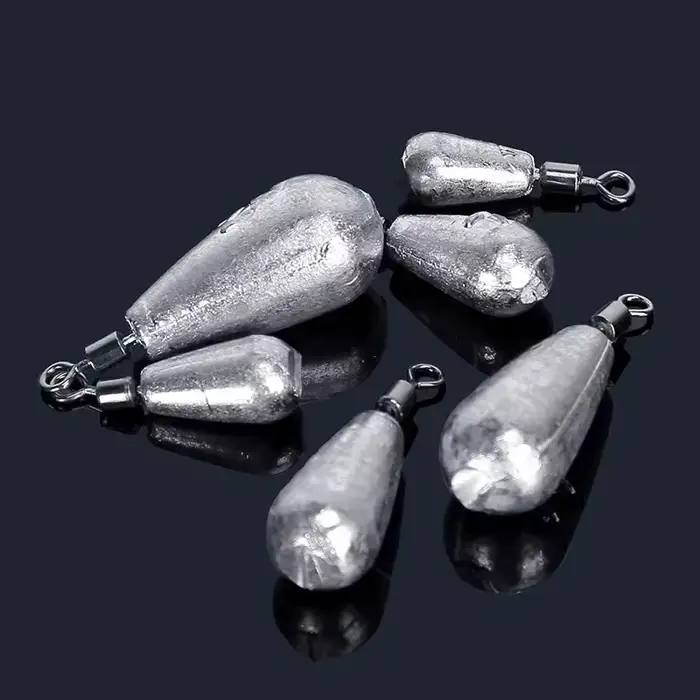 Lot de 10 plombs de pêche goutte d'eau 3.5g 5g 7g 10g 14g 20g pour montage