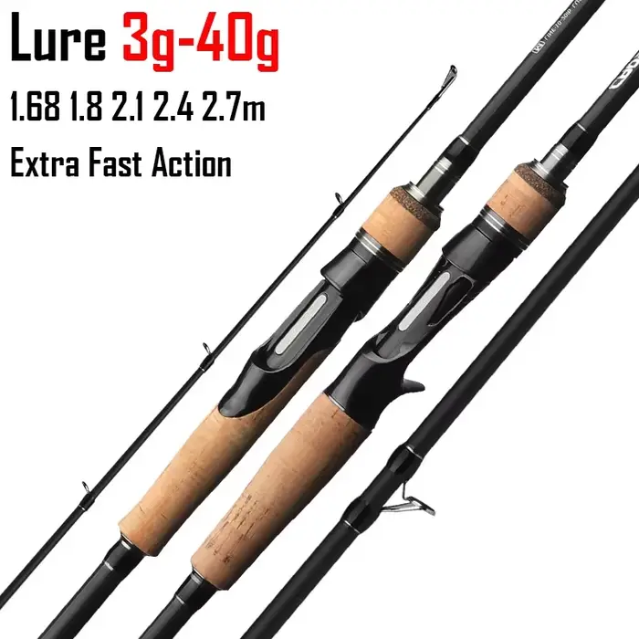 Canne à Leurre Carp Trout en Fibre de Carbone 3 Sections Spinning Casting Ultra Rapide Polyvalente Occasions Spéciales