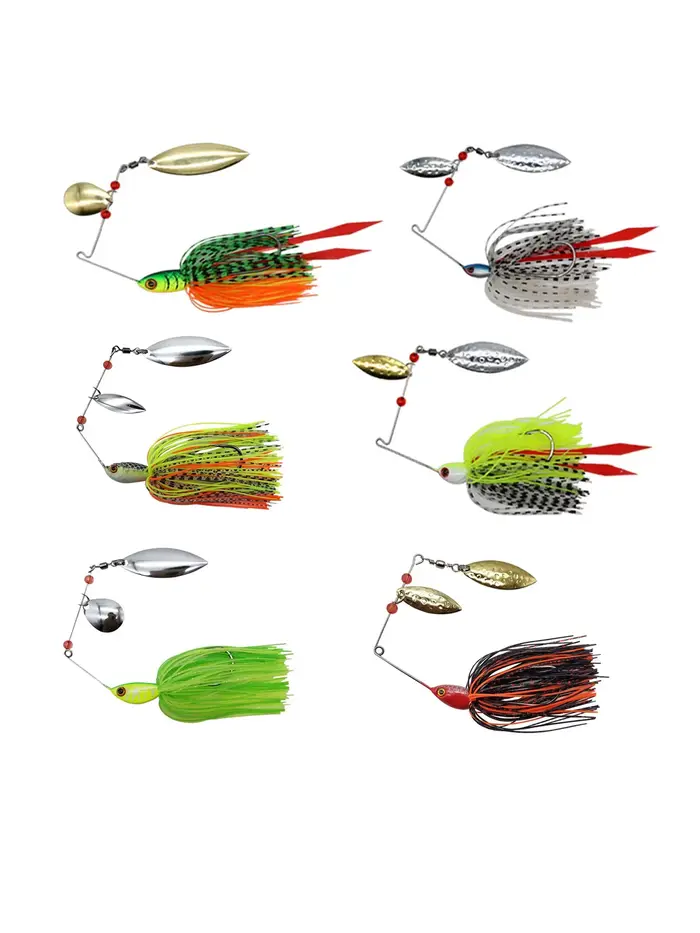 Kit de pêche au leurre chatterbait et spinnerbait pour le black bass, leurres vibrants wobblers 16g 18g 21g
