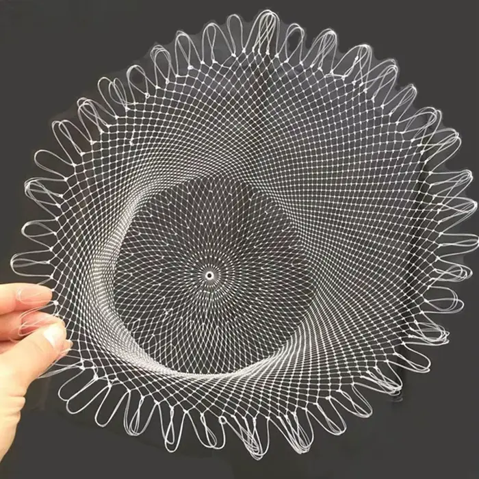 Filet de pêche à truite et perche en mesh tressé double ligne 40 à 80 cm