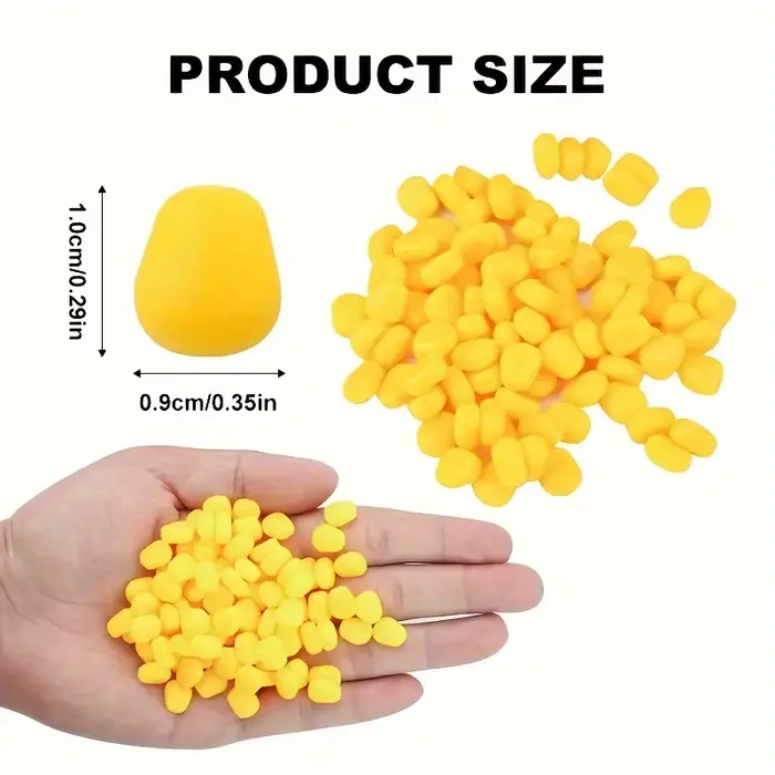 Leurre souple réaliste maïs 50/100 pièces - appât naturel pour carpe en eau douce et salée