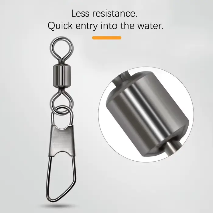 DNDYUJU 100 swivels de pêche type A en acier inoxydable pour connecteurs de leurres et pêche à la carpe
