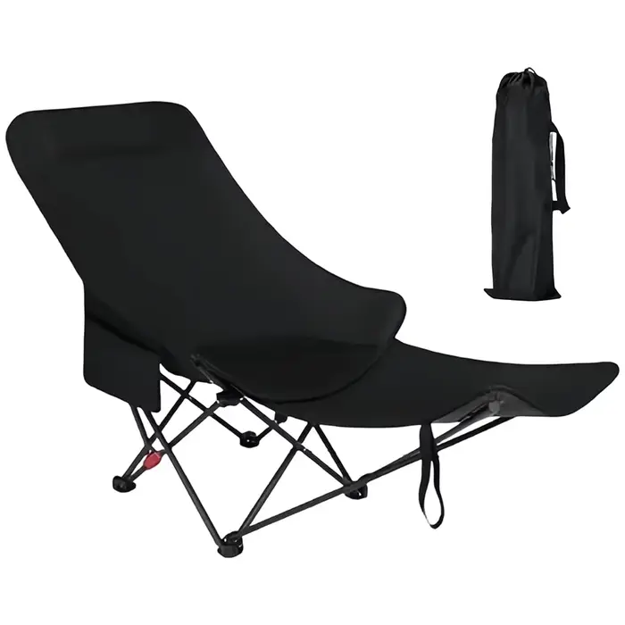 Chaise pêche camping pliante légère avec repose-tête rangement gobelet sac transport randonnée plage