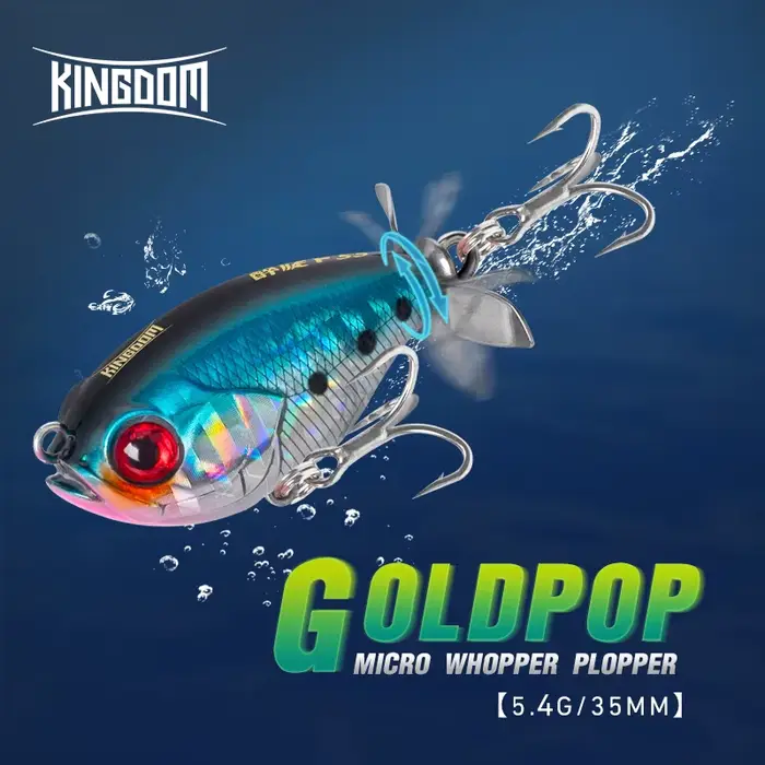 Leurre flottant Kingdom Propeller 35mm 5.4g - popper topwater pour truite brochet perche pêche en surface