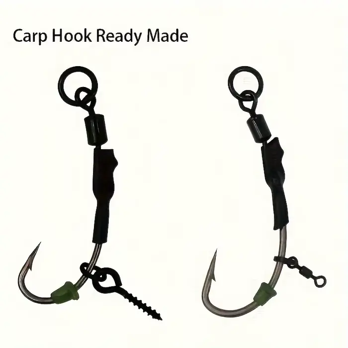 Montages Carp Ready Tied 8PCS Ronnie Rig Hook Links Hair Combi Chod Rig pour Carpe de 2# à 8#
