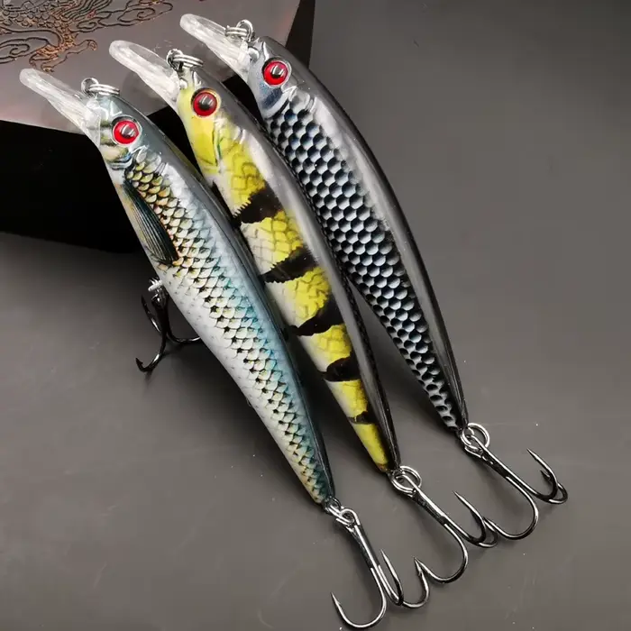 Leurre de pêche 13g minnow coulant coloré - 1 ou 3 pièces - appât artificiel accrocheur pour carnassiers