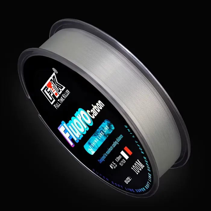 Ligne fluorocarbone FTK 100M 0.14mm-0.5mm pour pêche à la carpe et ligne coulante 4.13-34.32LB