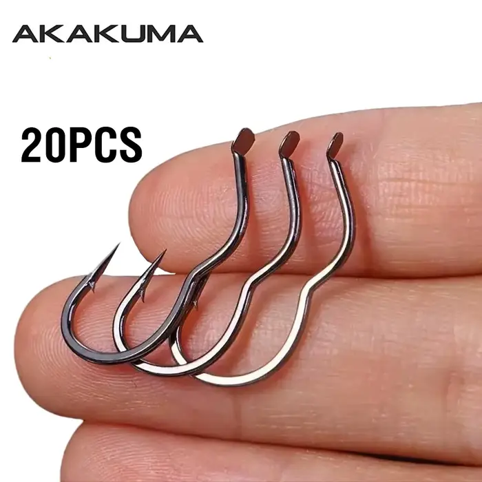 20 pièces hameçons automatiques pêche carpe anti-dérapage 1#-14# - Hameçons offset acier carbone