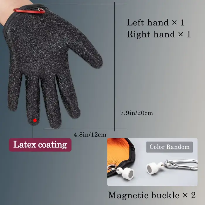 Gants de pêche professionnels anti-dérapants avec aimant - Protection mains pêcheur chasse