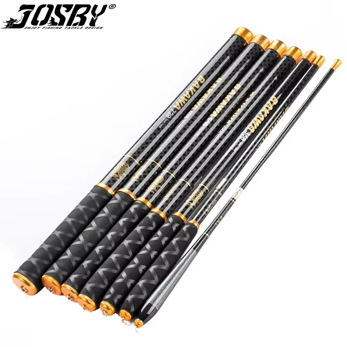 Canne à pêche télescopique BAKAWA JOSBY 1.8-7.2m carbone ultra-léger pour rivière et étang, puissance 1-6lb