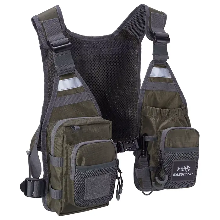 Veste de pêche à la mouche ultra légère Bassdash FV08 pour homme et femme, pack poitrine portable