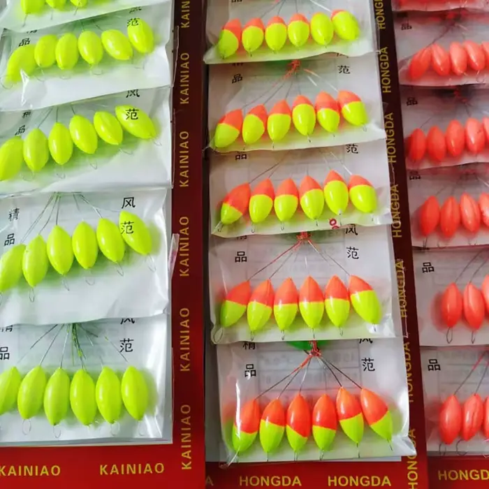 Perles flottantes ovales pour montage ligne carpe - 120 pièces beans rig pêche flottante rouge jaune mixte