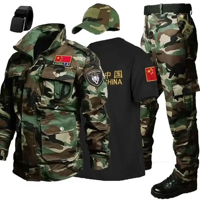 Ensemble tactique printemps automne pêche chasse multi-poches résistant camping homme