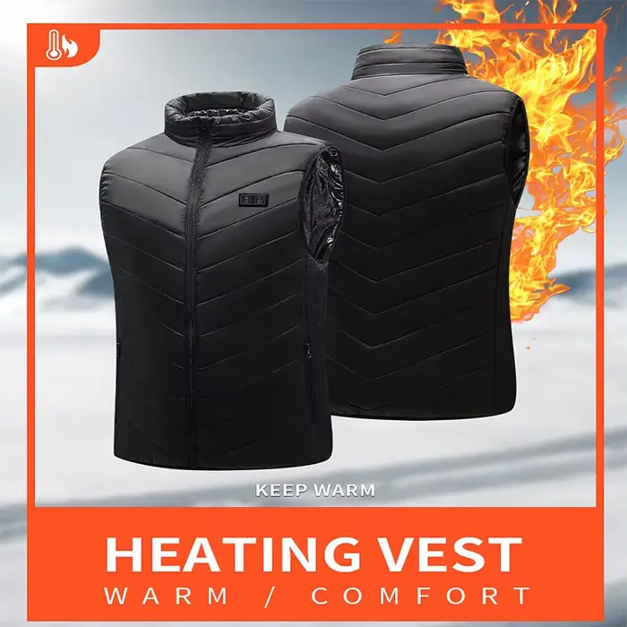 Veste chauffante électrique pêche 21 zones - Manteau chauffant USB graphene pour camping et pêche hiver