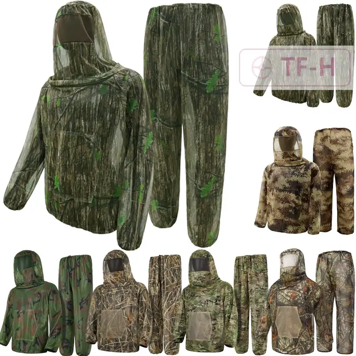 Vêtement entraînement chasse anti-moustiques pêche respirant combinaison ghille réglable vision filet