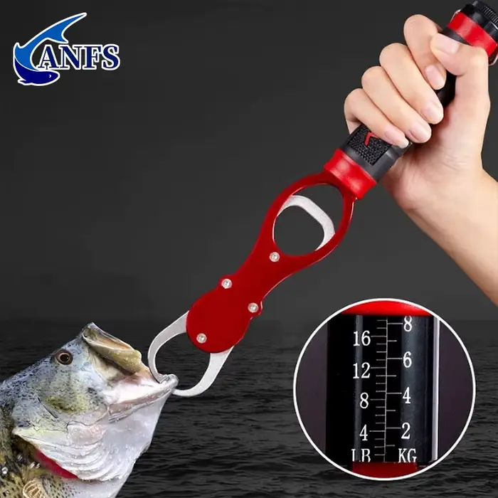 Pince à lèvres pour poisson avec balance 18kg en aluminium - Outil professionnel de pêche cadeau homme