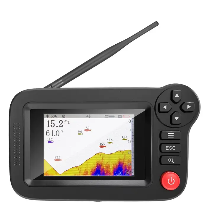 Sonar portable Smart Fish Finder pour pêche depuis la terre - Détecteur de profondeur et poissons récréatif