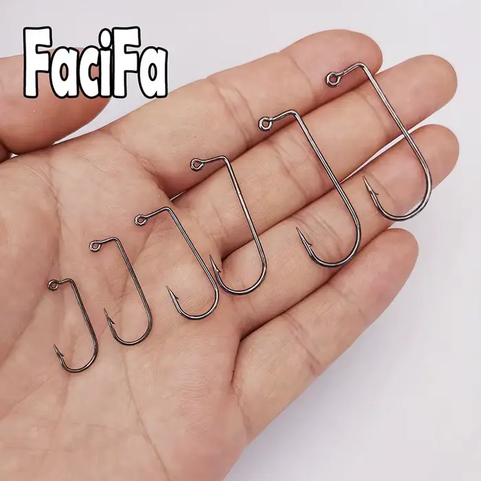 100 Hameçons Jig 90 Degrés pour Montage Mouches - Tailles 6 à 4/0# pour Eau Douce et Salée