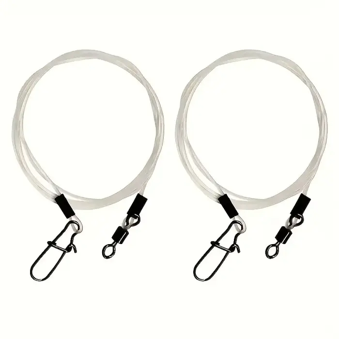 10 hameçons fluorocarbone résistants avec émerillons - Fil leader anti-morsure pour pêche en mer et eau douce