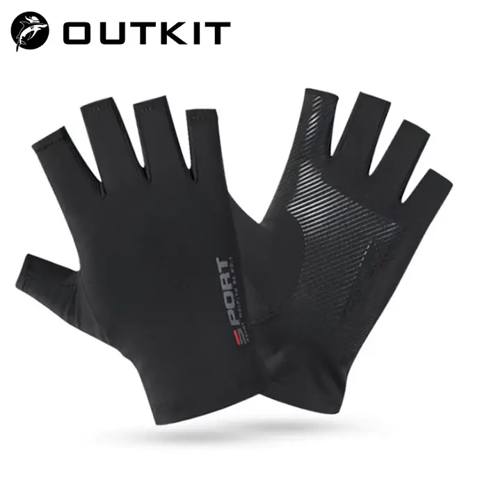 Gants de pêche mi-doigts homme femme été - protection UV anti-dérapage pour pêche sportive