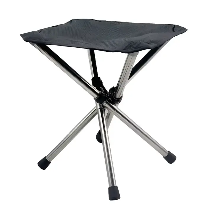 Tabouret télescopique portable en acier inoxydable - Siège pliant pour pêche et camping