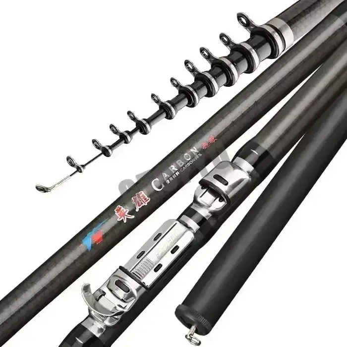 Canne télescopique carbone 2.7m à 7.2m ultra légère pour pêche au leurre, carpe et voyage