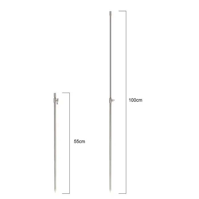 Support canne réglable 55-100cm acier inoxydable - pied alarme morsure pod repose cannes pêche carpe
