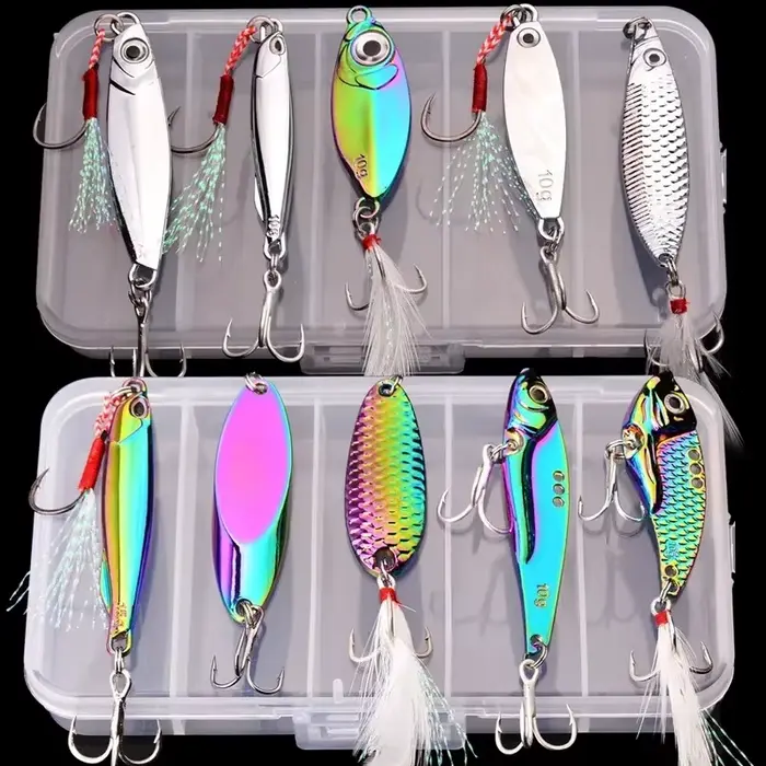 Lot de leurres métal VIB coulants 3g 10g 15g pour pêche en mer et surfcasting