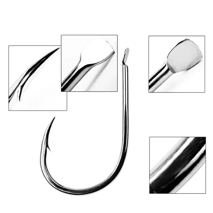 100 hameçons pêche à la carpe en acier haute carbone, hameçons simples barbelés pour pêche en