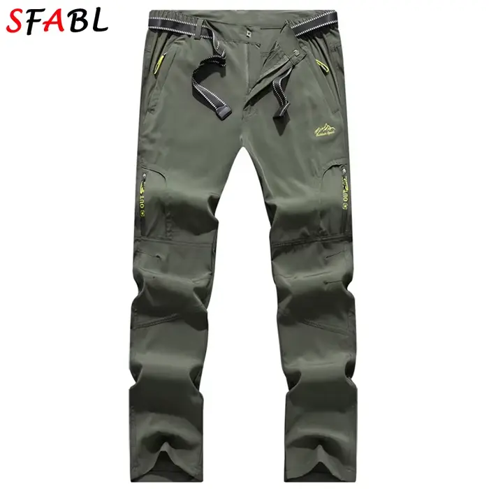 Pantalon pêche homme 5XL été séchage rapide randonnée stretch imperméable tactique poches zippées