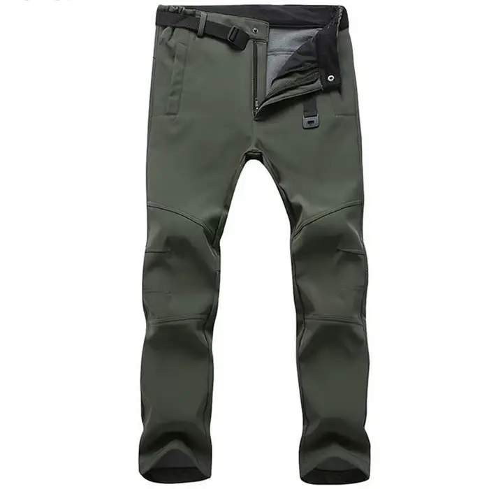 Pantalon stretch waterproof homme hiver épais chaud pêche polaire peau de requin tactique