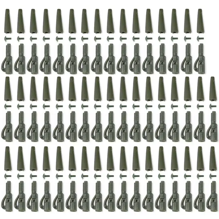 50 Sets de Clips de Plomb Sécurité pour Pêche à la Carpe, avec Embouts Caoutchouc et