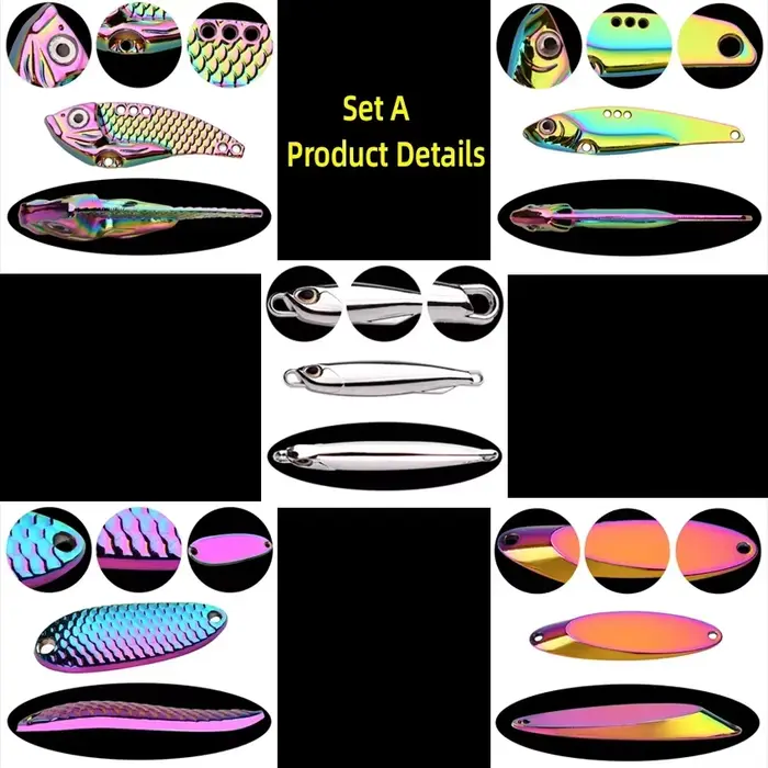 Lot de 5 leurres métal VIB coulants 3g 10g 15g pour pêche en mer et surfcasting