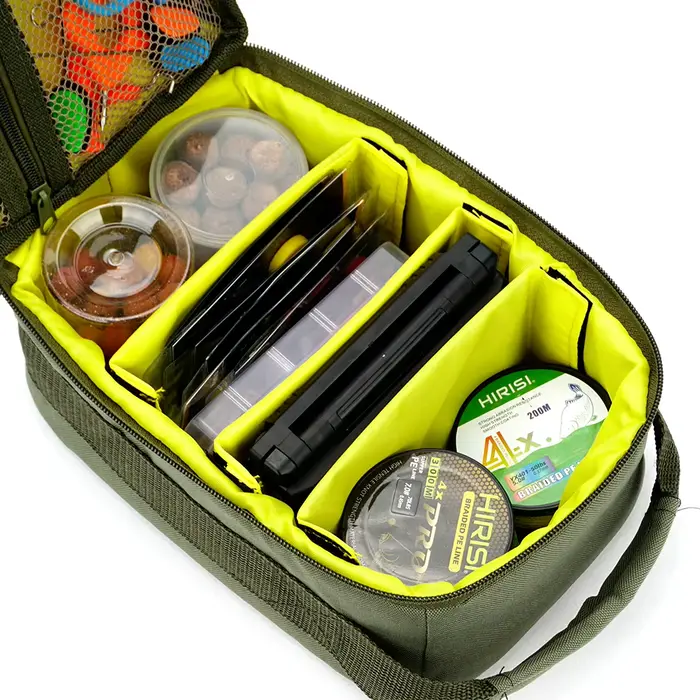 Sac pêche imperméable Hirisi portable avec 3 séparateurs réglables pour équipement et accessoires