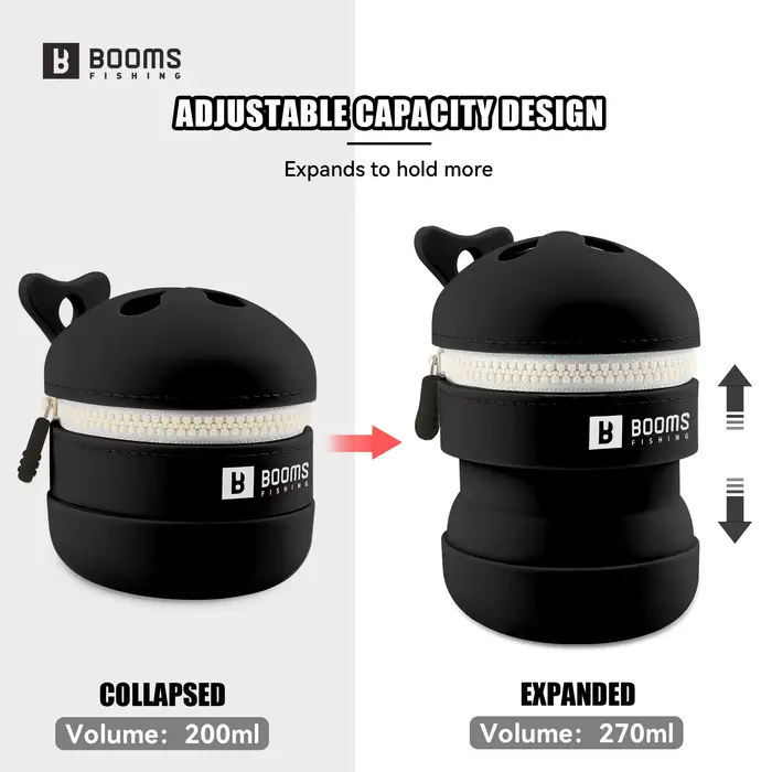 Sac de rangement silicone pliable pour déchets de pêche - Accessoire écologique camping