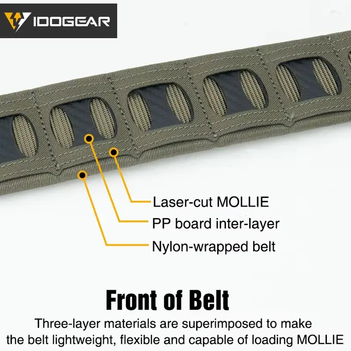 Ceinture tactique légère IDOGEAR 2 pouces avec boucle rapide pour sports outdoor et pêche