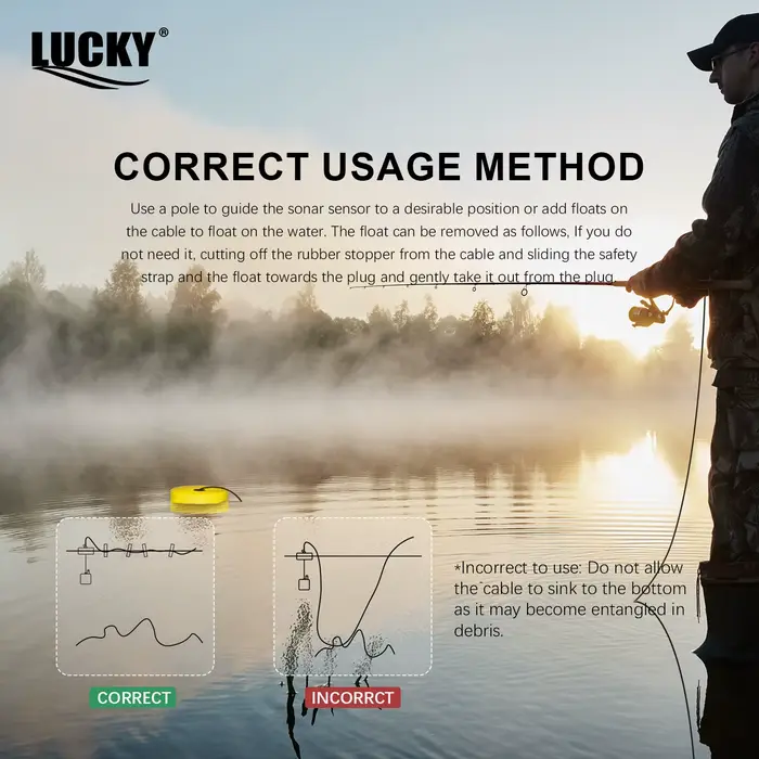Sondeur de pêche portable LUCKY FF718D 2.2 pouces double fréquence - Détecteur 100M pour pêche sur glace