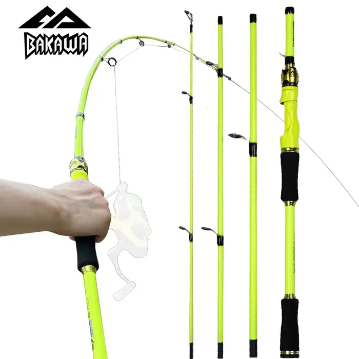 Canne spinning BAKAWA 1.8m/2.1m 4 sections ultra-légère portative feeder - Pêche leurres poignée EVA