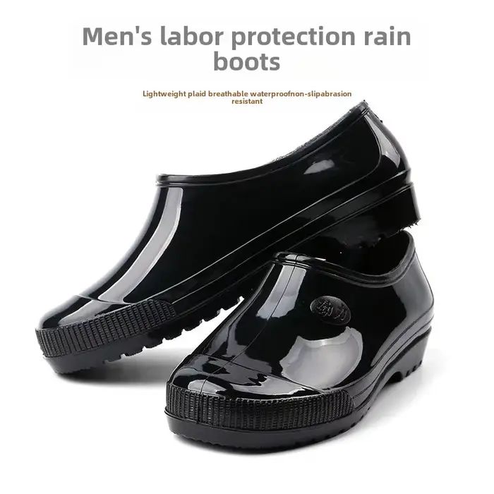 Bottes de pluie été hommes adolescents anti-dérapantes résistantes plastique basse tige