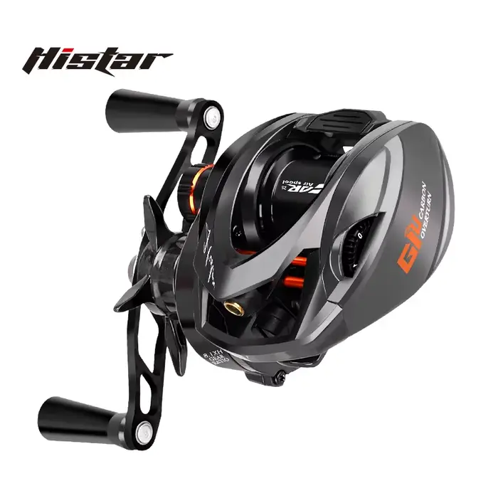 Moulinet baitcasting HISTAR Giu 99 Carbon NMB SIC frein magnétique 3D ratio 8.1:1 pour pêche BFS ultra-légère