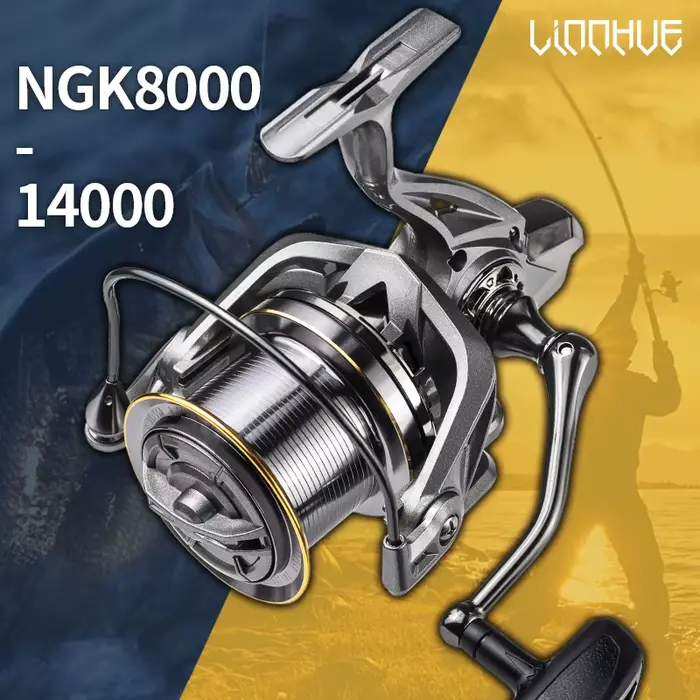 Moulinet spinning puissant 20kg drag pour pêche mer et eau douce - modèles 8000 à 14000 grande capacité