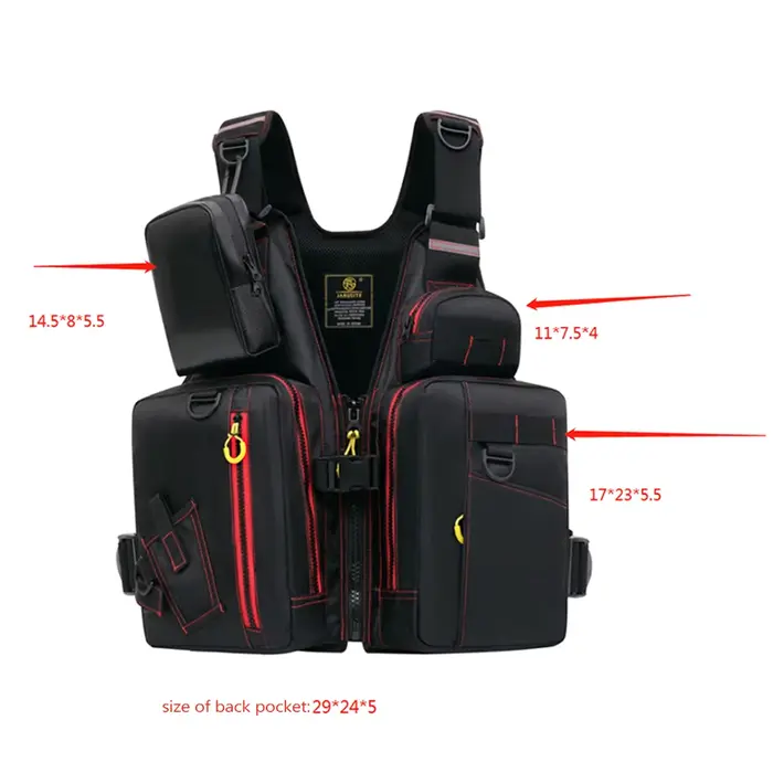 Gilet de sauvetage multifonction pêche outdoor - Veste flottante avec poches de rangement pour sécurité pêche