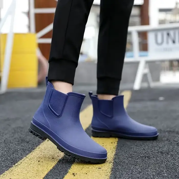 Bottes de pluie cuisine homme cheville noires imperméables antidérapantes qualité professionnelle