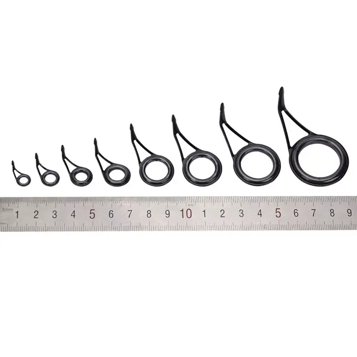 Set de 8 anneaux céramiques pour canne à pêche - Kit réparation guides 6-30mm en acier carbone
