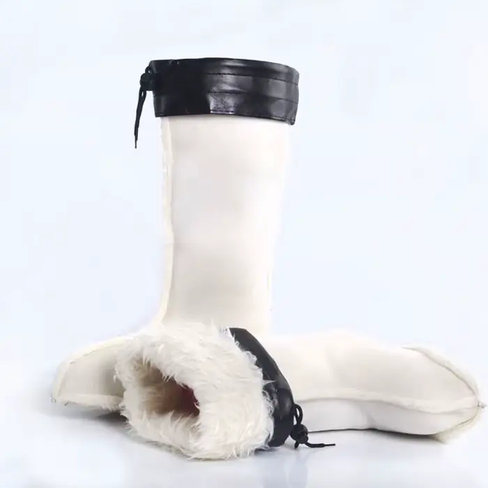 Chaussons de pluie doublés polaire haute tube - Protège-chaussures chauds hiver pour pêche et extérieur