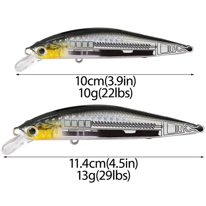 Leurre suspending minnow 10g-13g magnetic boost - Jerkbait carp popper pour pêche mer et rivière